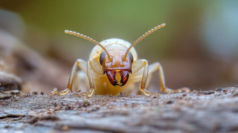 A close-up view of a termite showcasing intricate details. Observe its unique features and textures clearly. Nature royalty free stock images