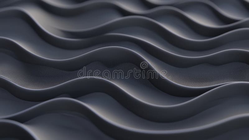 A close-up view of a textured surface with a repeating wave pattern in shades of gray. stock images