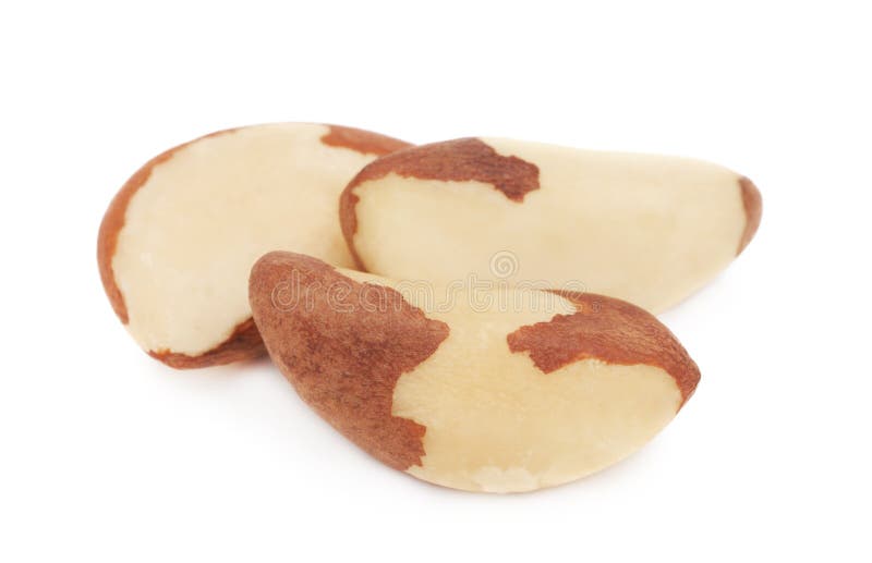 Close-up view on three brazil nut ()