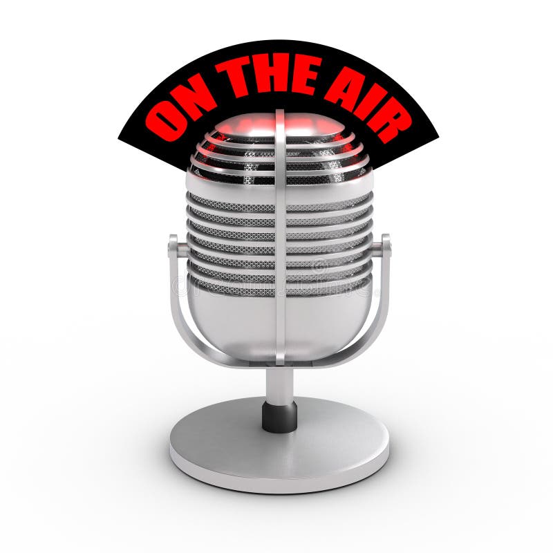 Close-up view on a vintage microphone stock illustration