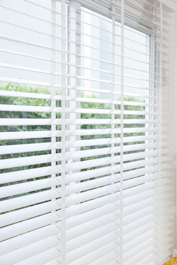White Roller Blinds or Louver Curtains at the Glass Window Stock Photo Image of open, backdrop