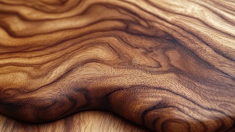 Close-up view of a wooden cutting board, showcasing intricate wood grain patterns royalty free illustration