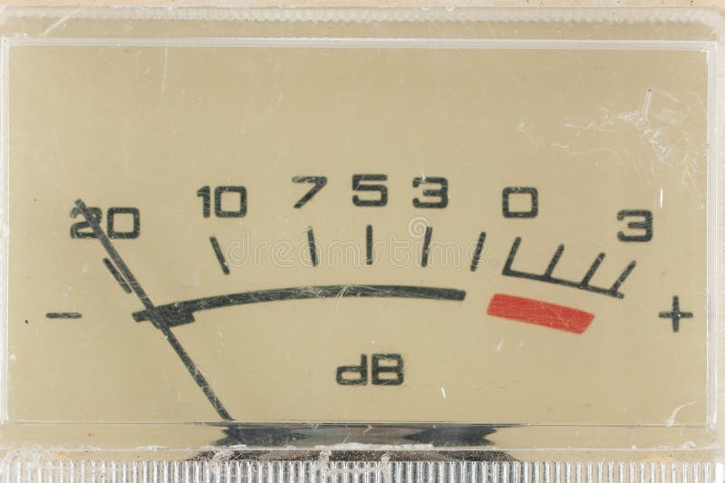Close-up of an vintage ancient recording level meter royalty free stock photos
