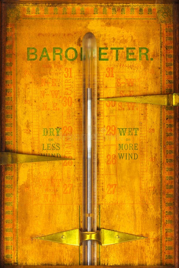 Close up of a vintage barometer