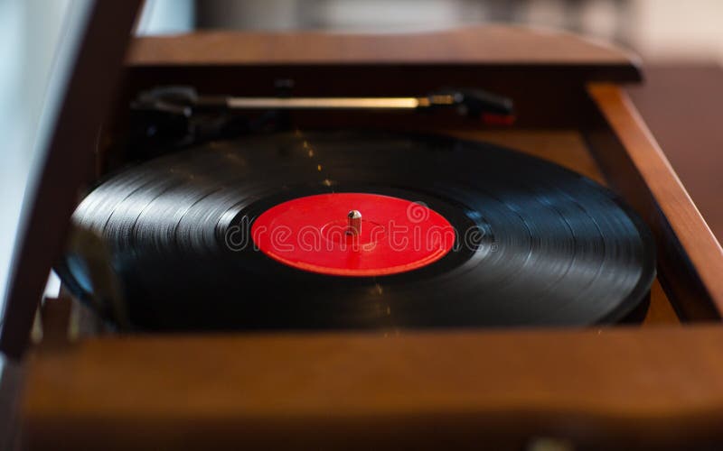 Close Up of Vintage Record Player with Vinyl Disc Stock Image Image of turntable, music 65303929