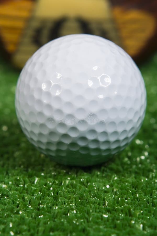 Close Up of a Vintage Three Wood Golf Club with Ball Stock Photo ...