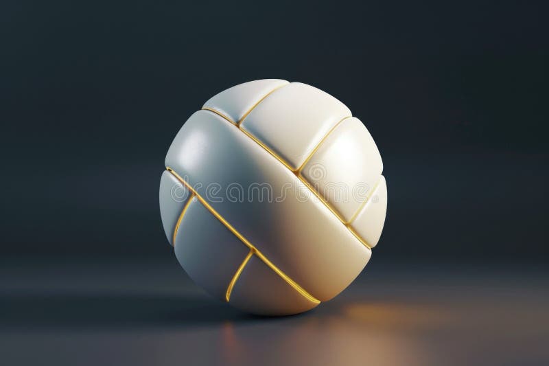 A close-up of a volleyball ball sitting on a table against a black background royalty free stock photography