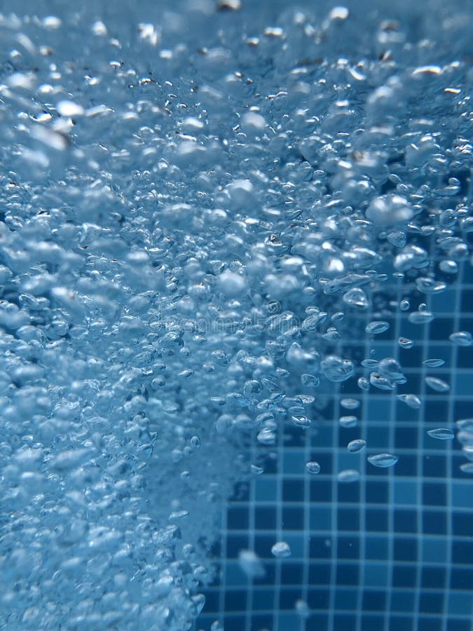 Close Up Water Bubble Splashing in the Swimming Pool, Underwater