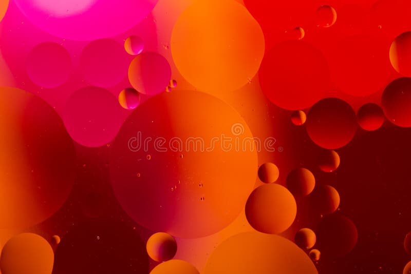 Closeup Water and Oil Abstract in a Rainbow Lighting Effect Stock