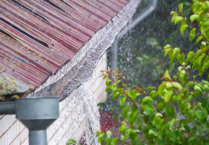 Drainpipe Full Of Water During The Rainstorm Stock Photo Image of