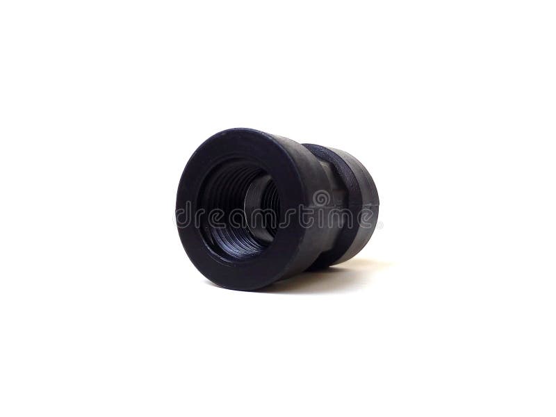 Black Plastic Pipe Fitting. Stock Photo Image of component