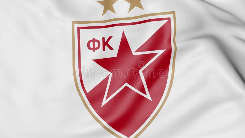 Close-up of Waving Flag with Crvena Zvezda Football Club Logo, 3D Rendering  Editorial Image - Illustration of soccer, official: 85559140