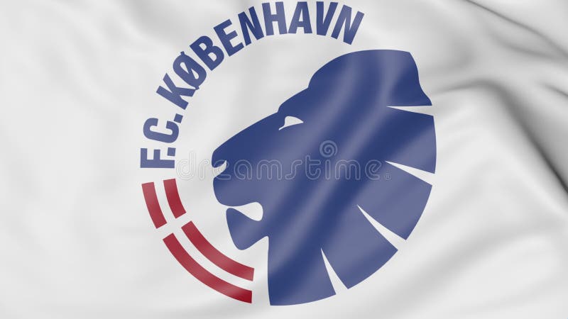 of Flag with FC Copenhagen Football Club Logo, 3D Rendering Editorial Image - Illustration of sport, score: 85559425