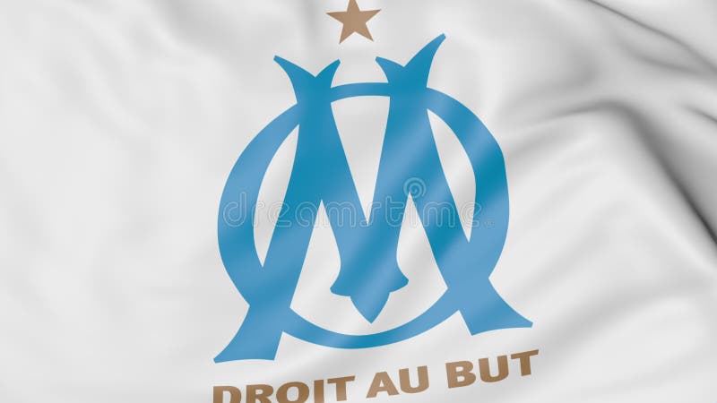Close-up of Waving Flag with Olympique De Marseille Football Club Logo, 3D Rendering Editorial Stock Image - Illustration of league, football: 85559334