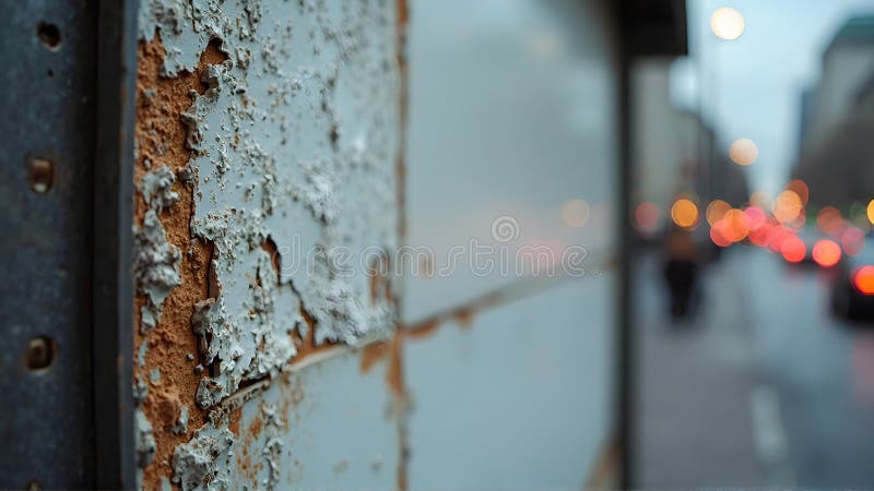 Close-up of Weathered Billboard Frame in Urban Setting vector illustration