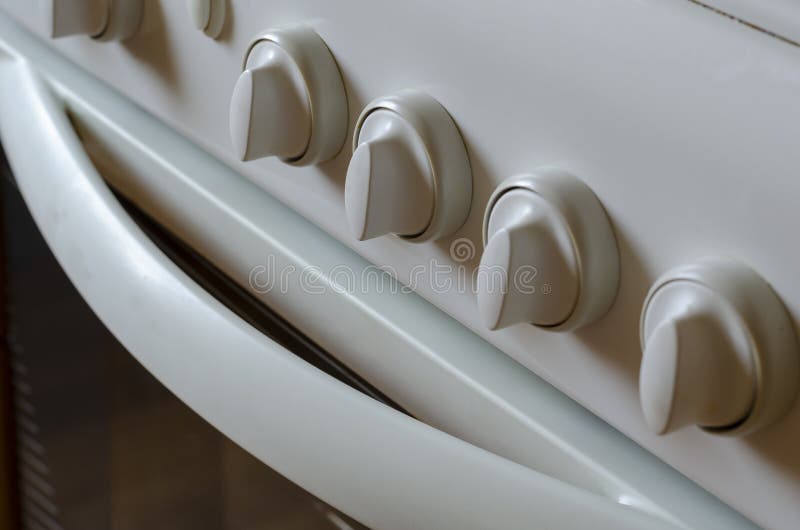 Close Up White Dirty Knobs with Drops of Fat Stock Photo Image of