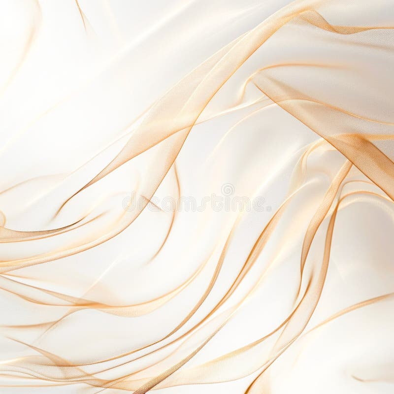 A close up of a white and gold fabric with wavy lines, AI vector illustration
