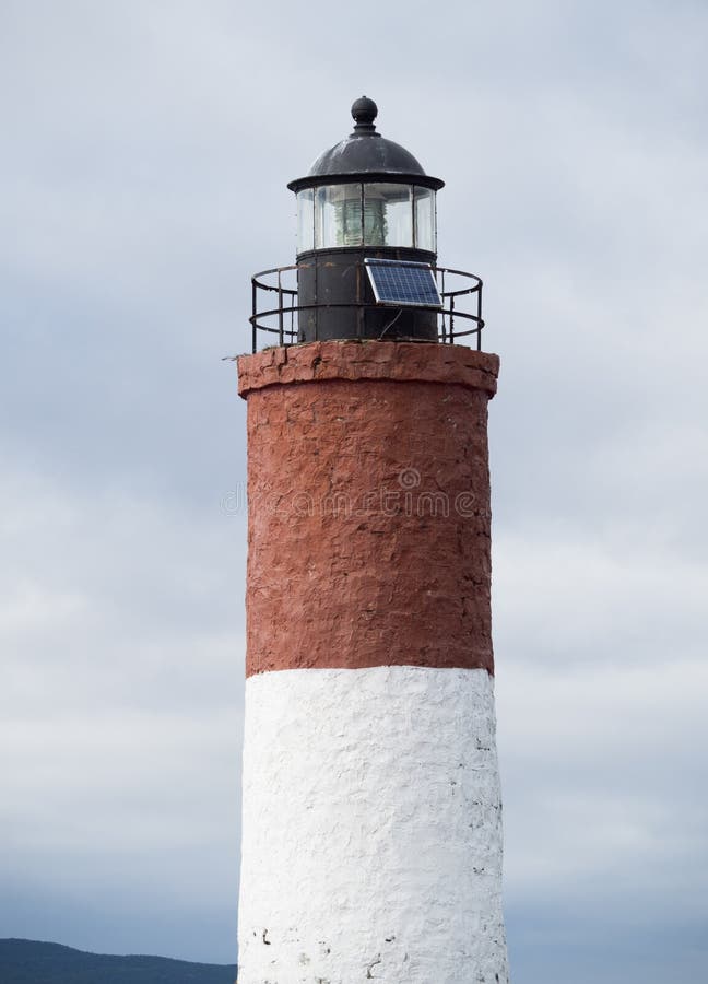 Maroon and White Lighthouse in Beagle Channel