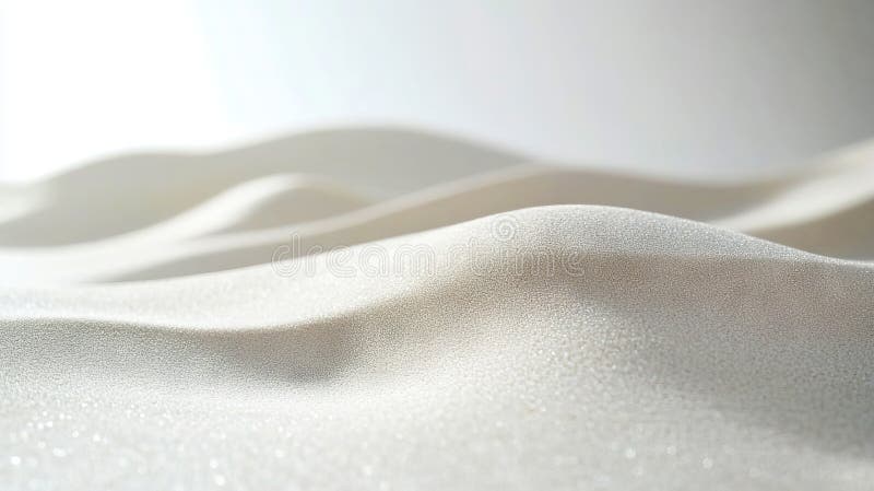A close up of a white sand dune with a white background stock photo