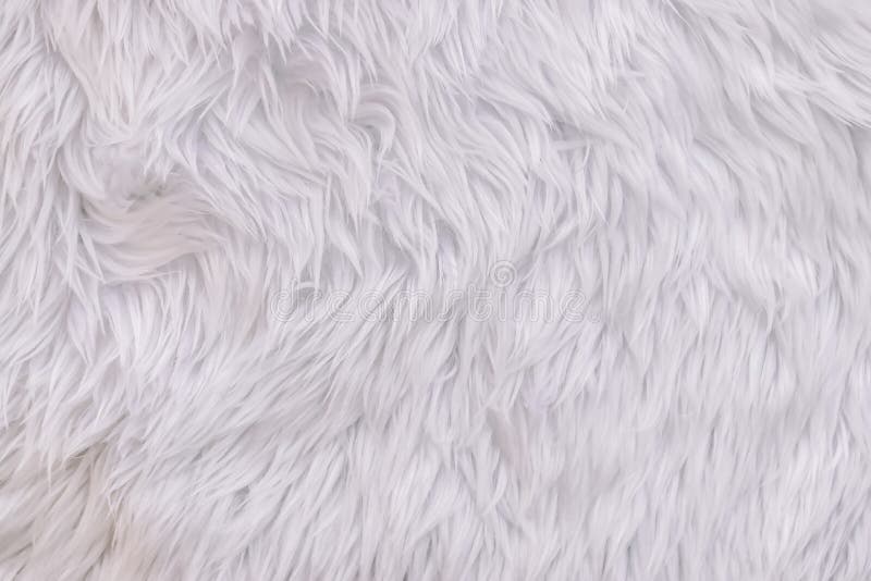 Synthetic Fur White Texture For The Background Stock Photo