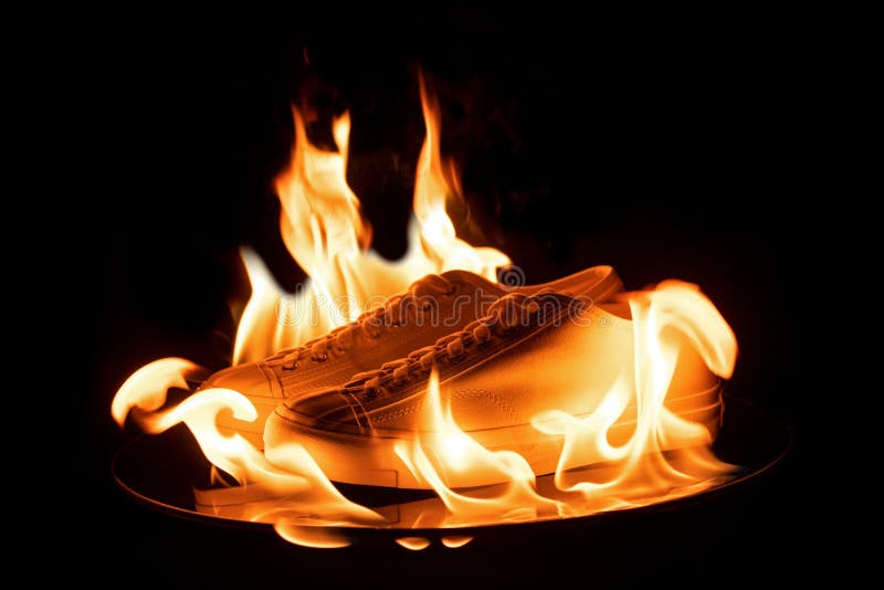 shoes on fire