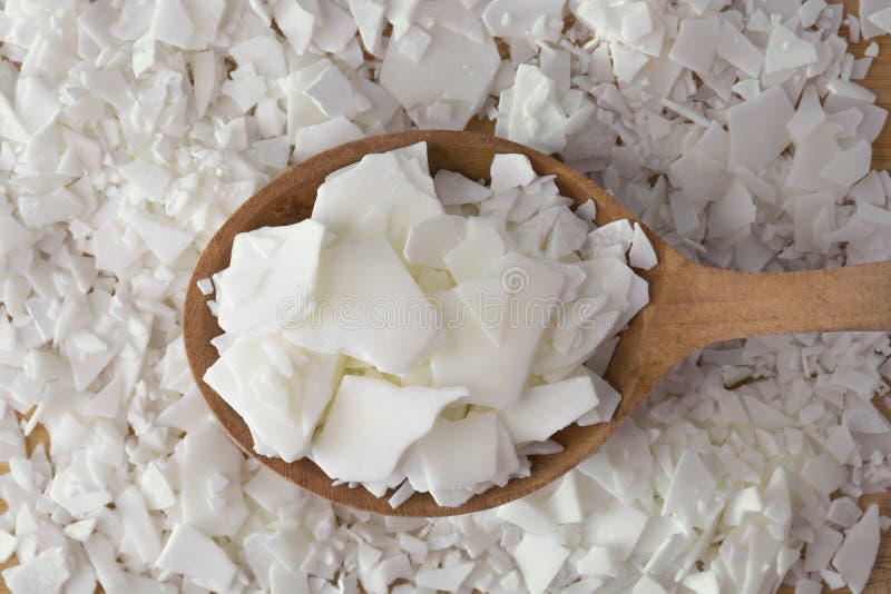 Close up of white soy wax for candle making. Stock Photo by ilonadesperada