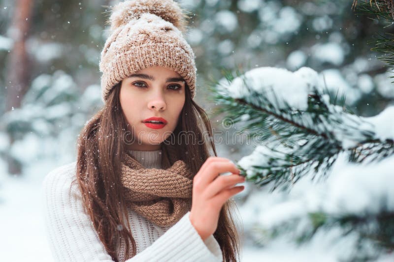 Close Up Winter Portrait of Adorable Smiling Baby Girl Stock Image ...