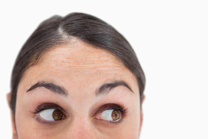 Close up of a woman looking away from the camera