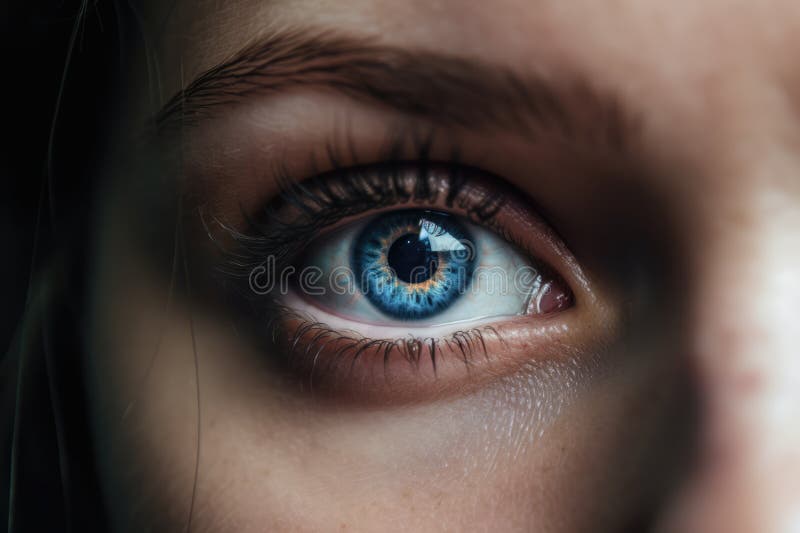 Close Up of Woman S Blue Eye, Created Using Generative Ai Technology