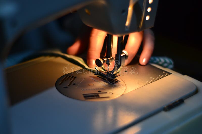 Work on the sewing machine stock photo. Image of craftsman 120120638