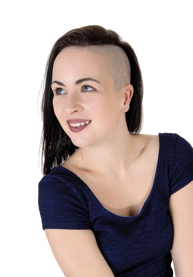Close Up of a Woman with a Very Fancy Haircut Stock Photo - Image of girl,  background: 137975922