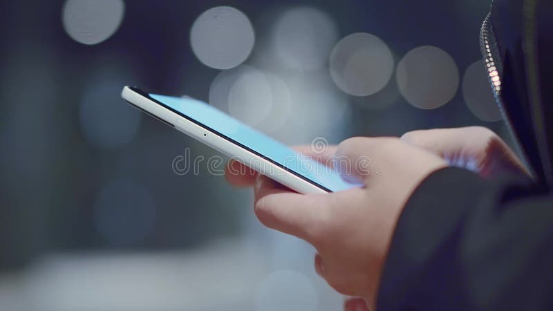 Close up of women`s hands holding cell phone. stock video footage