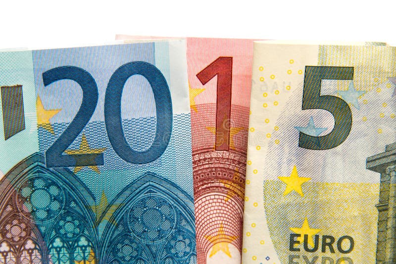 CLose up on 2015 written with euros stock photography CLose up on 2015 written with euros stock photography