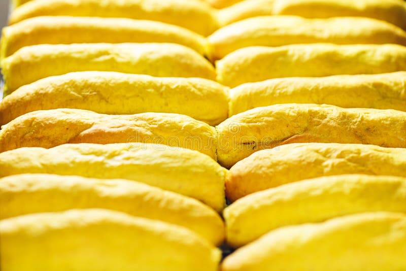 Close Up of Yellow Hot Dog Buns Stock Photo Image of food, bakery
