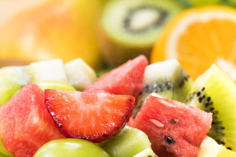 Close-upfruitsalade stock fotografie Close-upfruitsalade stock fotografie