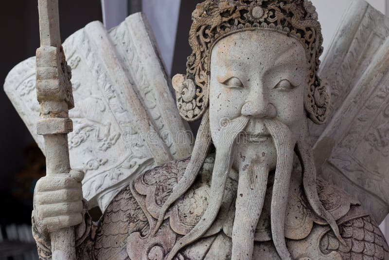 Closeups Statue the Face Chinese Ship Ballast. Stock Photo Image of