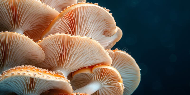 A close view of a cluster of mushrooms in their natural habitat royalty free stock photography