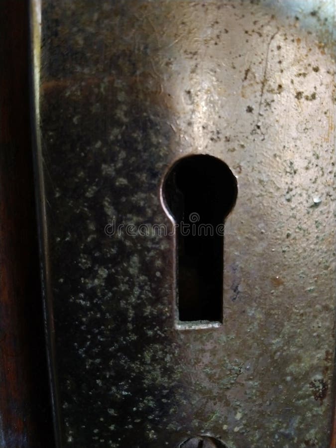 Red Old Lock Key Hole in Wooden Door Painted Bright Stock Image Image