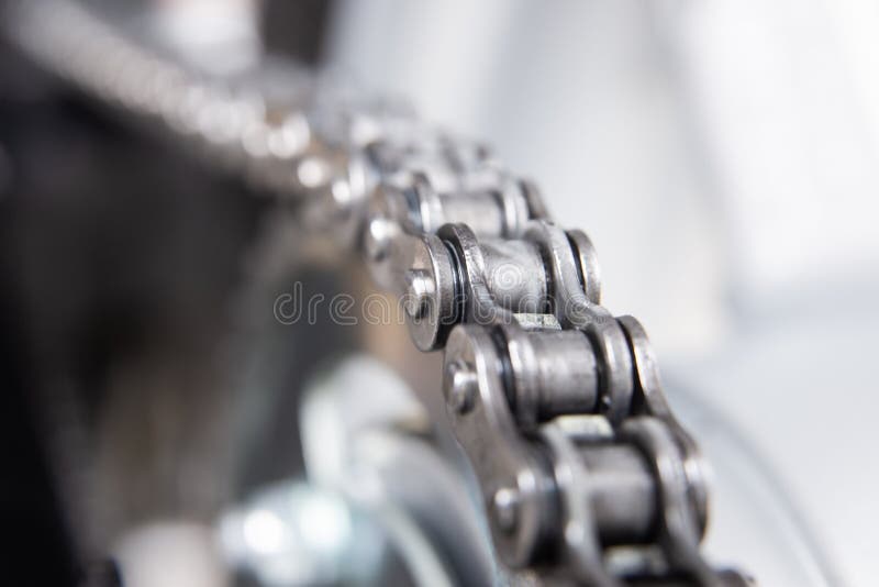Transmission Chain of a Motorcycle Stock Image Image of production