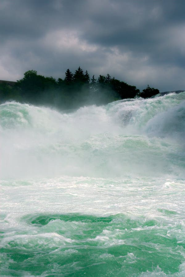 Close view of Rhine waterfalls stock photography