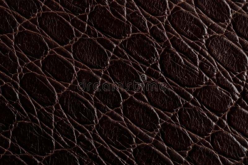 Close view of textured brown leather with natural patterns and creases on surface in good lighting stock photos