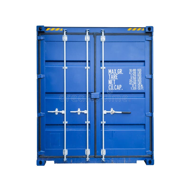 Closed blue standard shipping cargo container royalty free stock photo