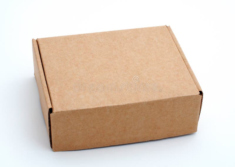 An closed cardboard box stock photo