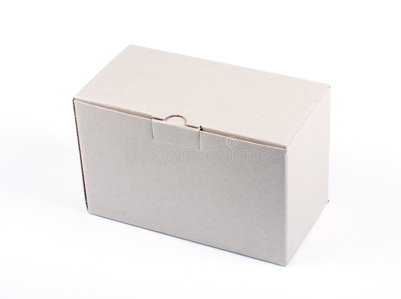 Closed cardboard box stock photo