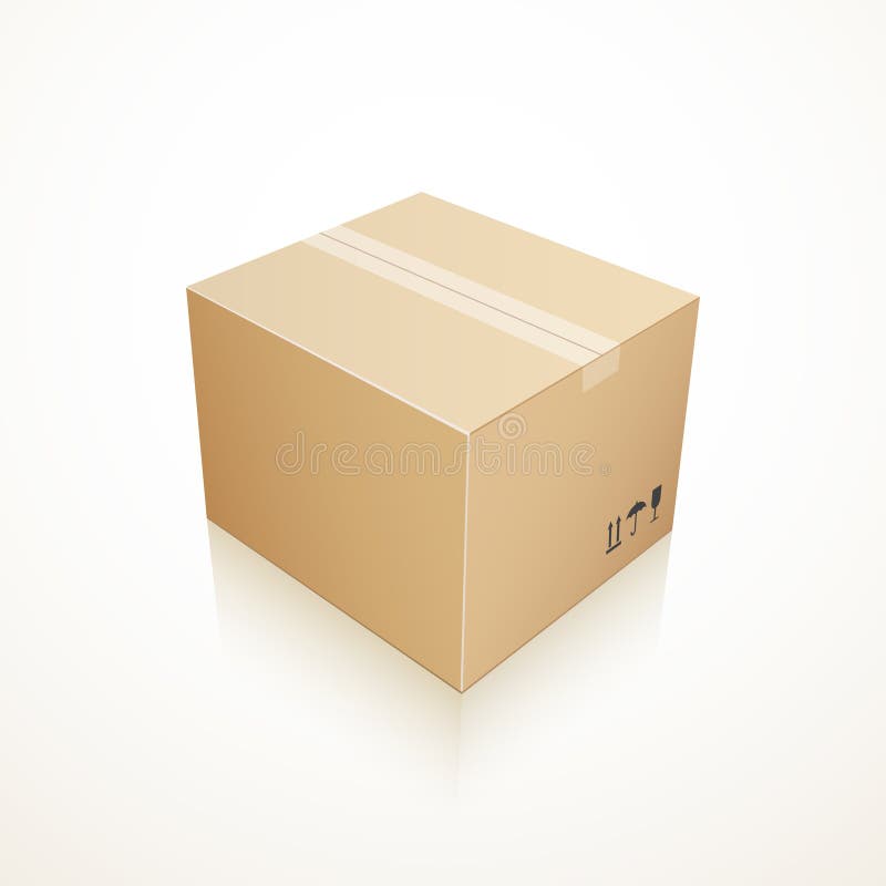 Closed cardboard box royalty free illustration
