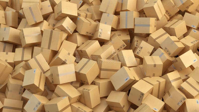 Closed cardboard boxes background royalty free illustration