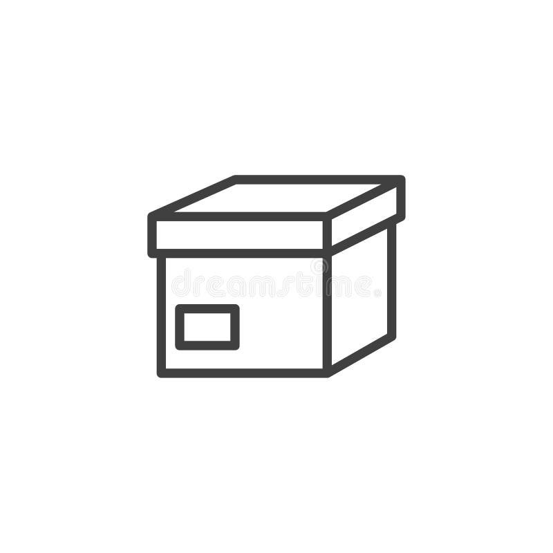 Closed carton box line icon royalty free illustration