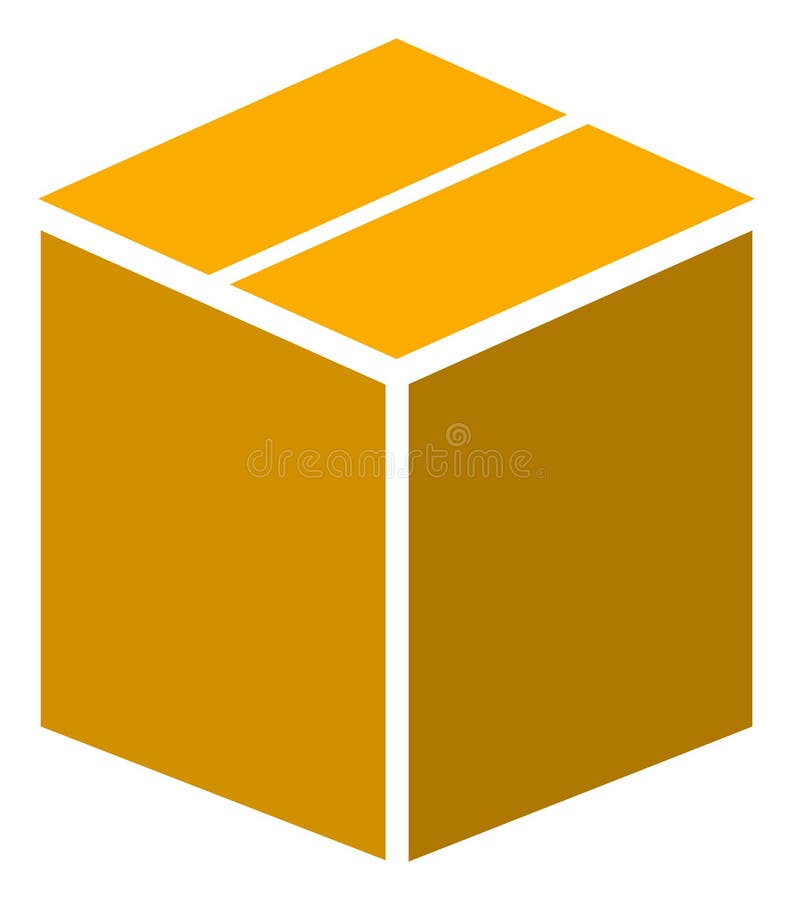 Raster Closed Carton Box Icon Illustration royalty free illustration
