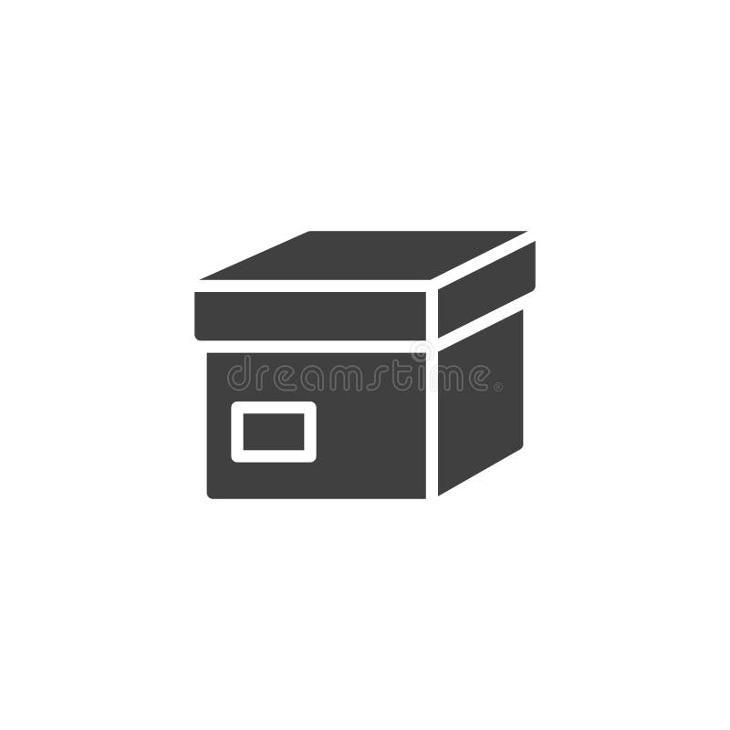 Closed carton box vector icon stock illustration