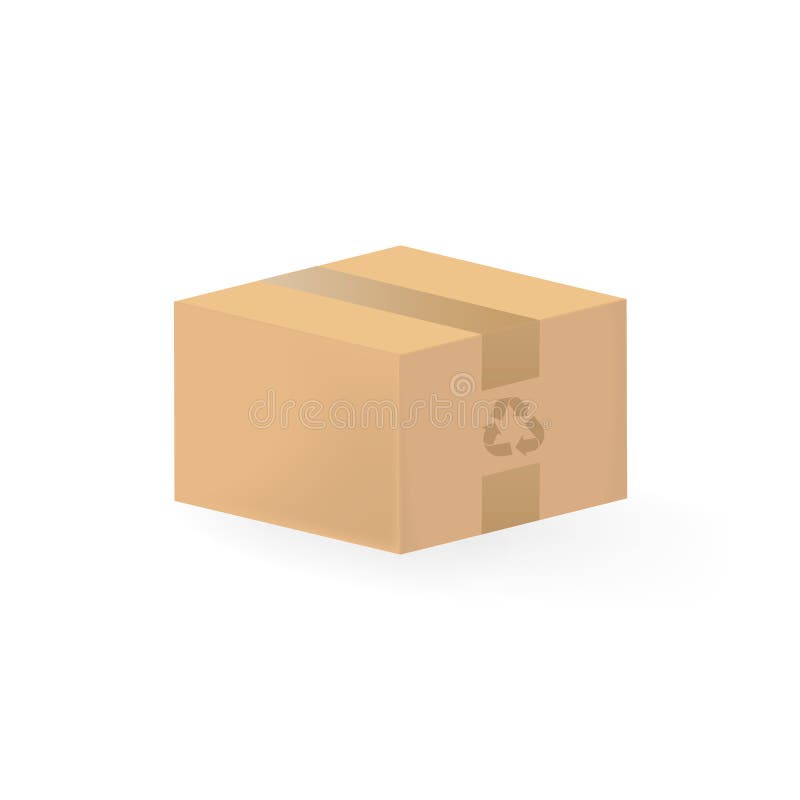 Closed carton cardboard box vector illustration